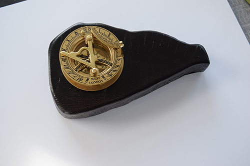 Celtic Bog Oak Brass Compass & Sundial